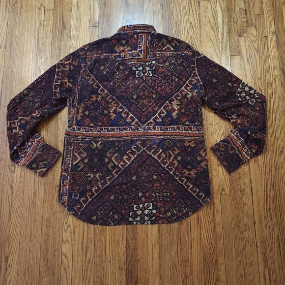 Ralph Lauren Denim Supply Mens Aztec Corduroy Button Down Shirt Size L Pearl Sna - Picture 7 of 7